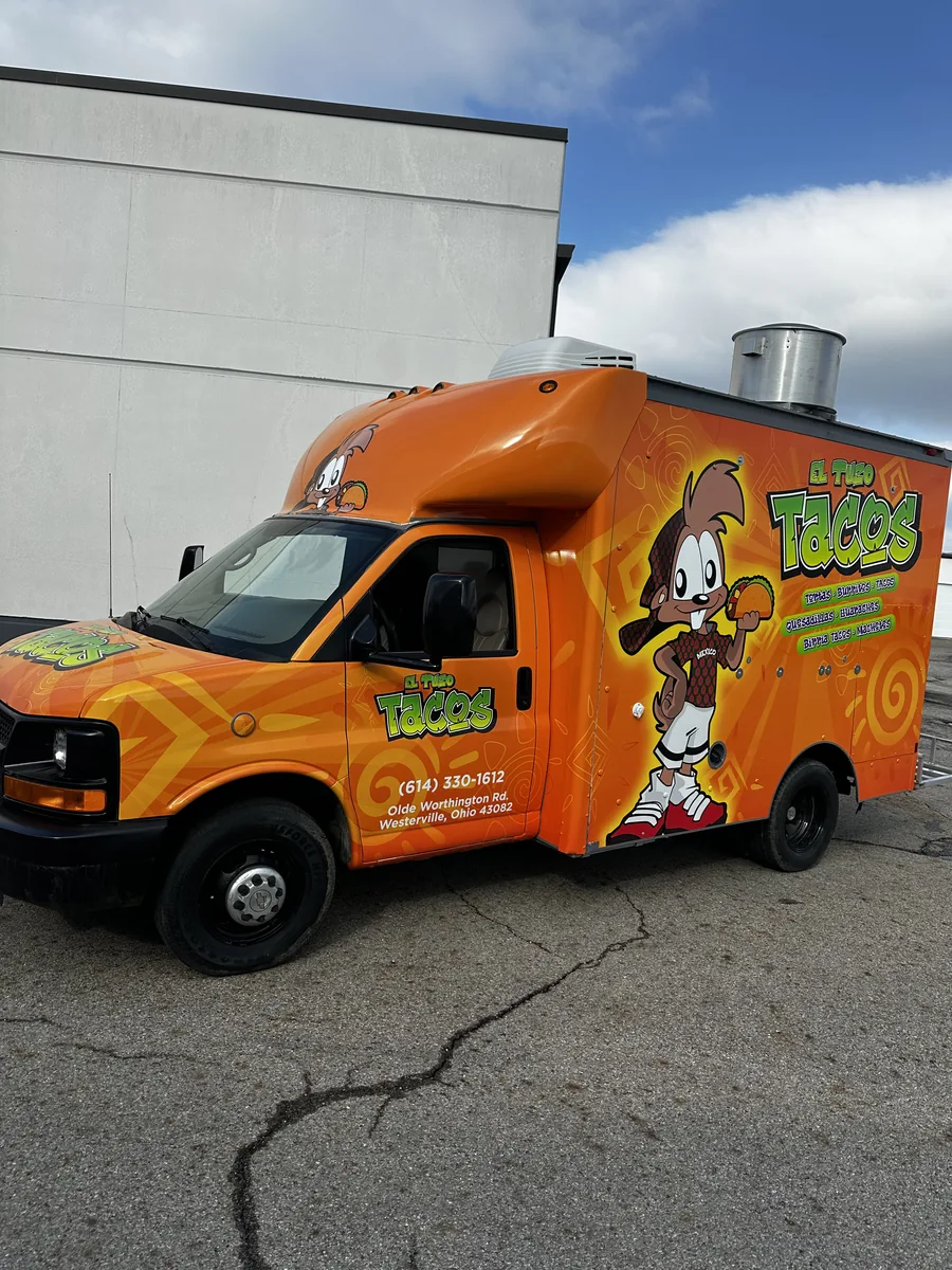 Food truck with a full printed wrap