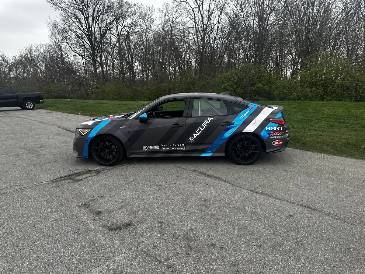 Acura sedan with race style livery