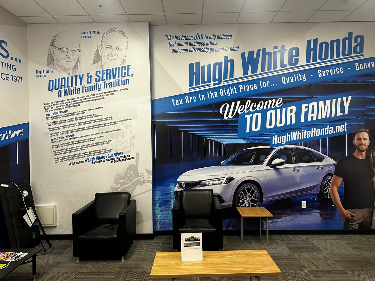 Dealership showroom wall graphics