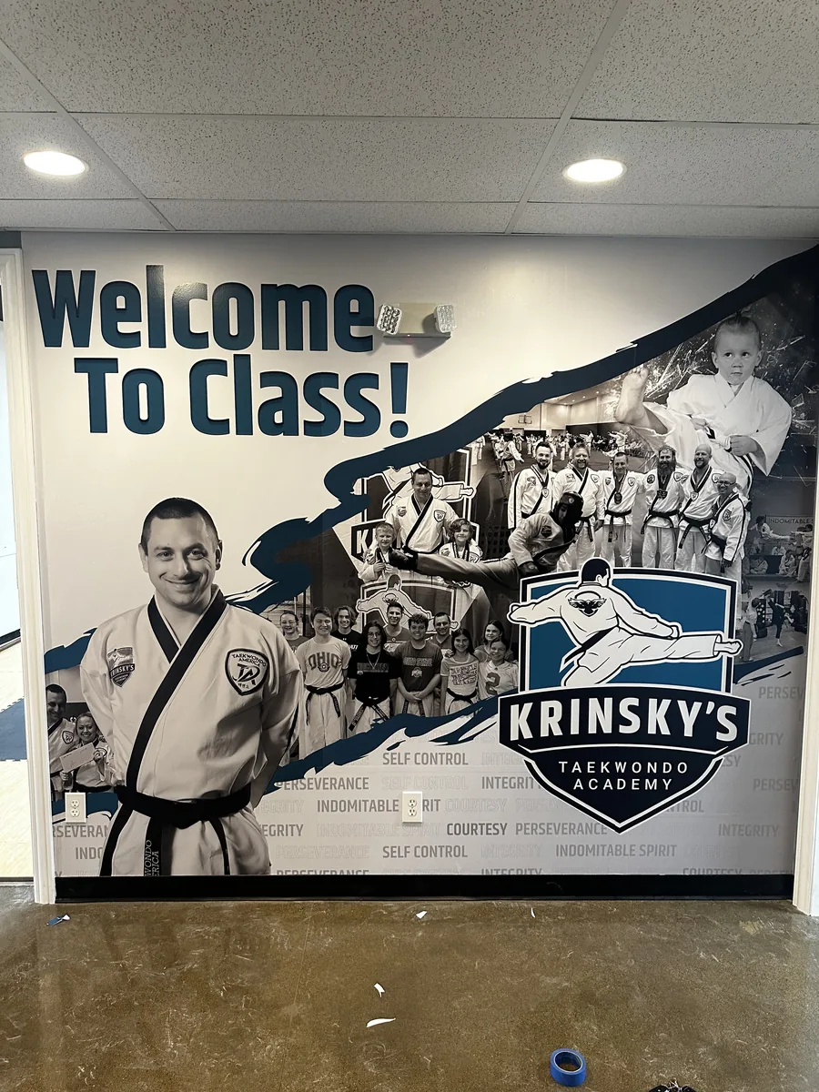 Taekwondo school wall mural