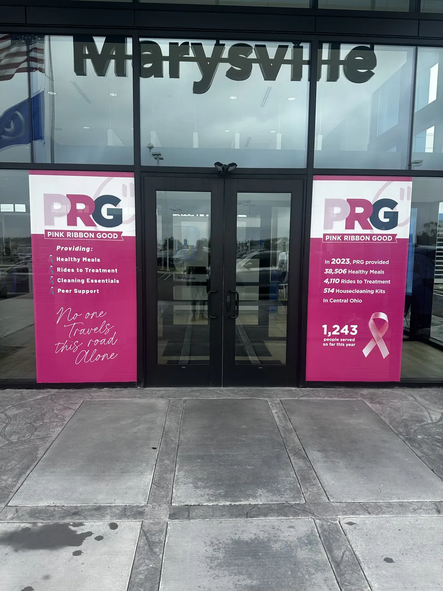 Storefront entry door graphics
